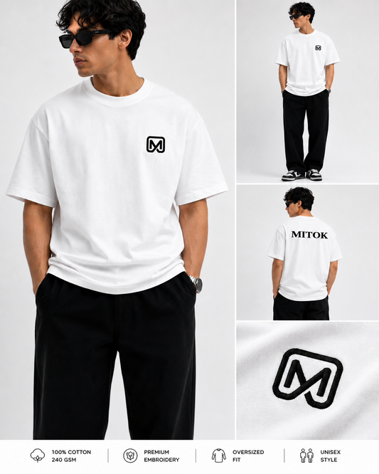 Signature Oversized Tee-White